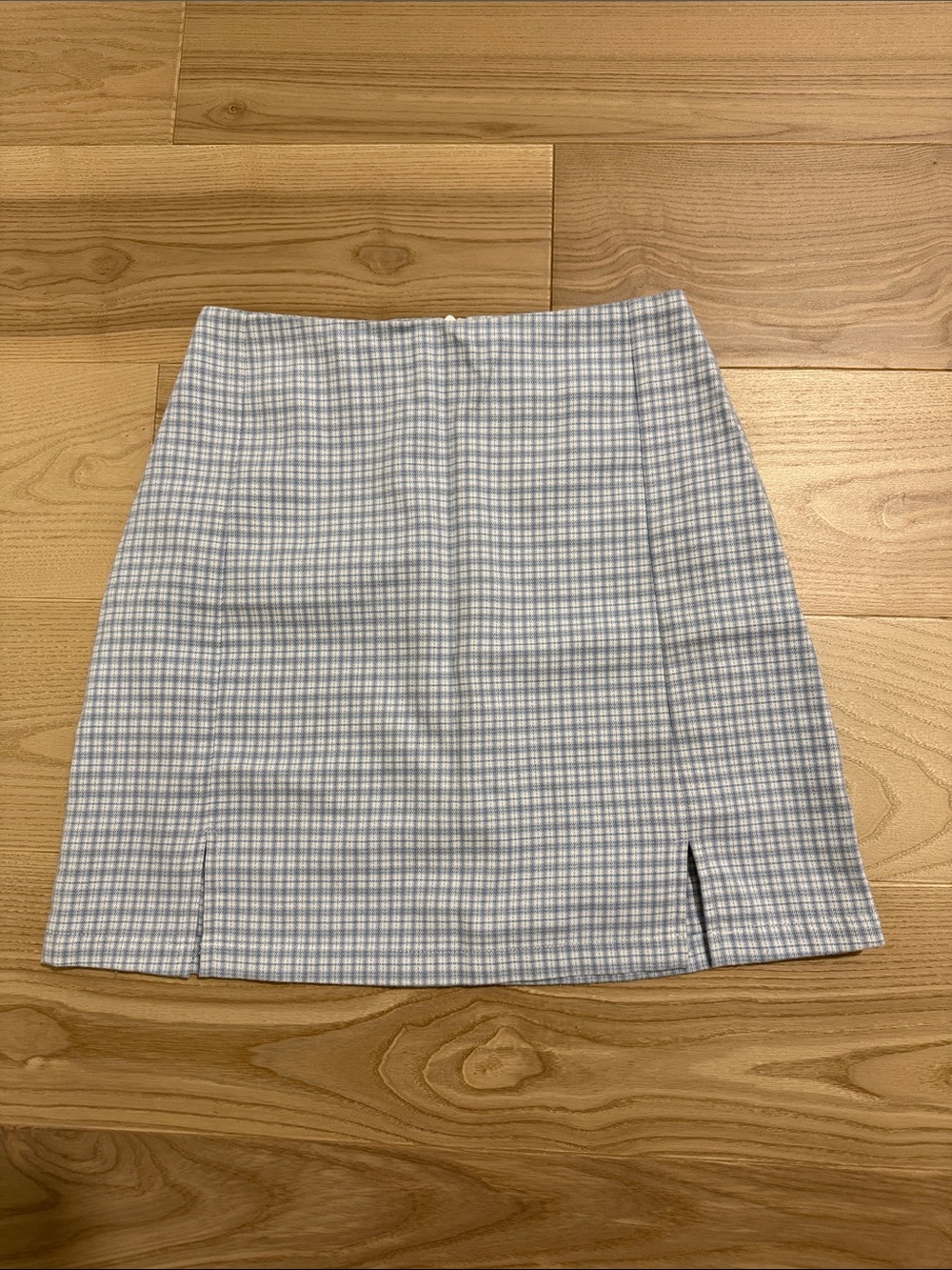 Brandy Melville Light Blue Gingham Mini Skirt